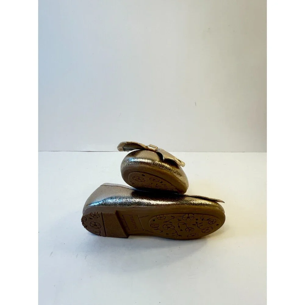 C47. Kelly & Katie Girls Flats Gold Giltter-US 6 Toddlers